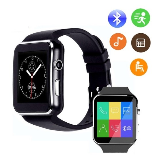 X6 Smart Mobile Watch Touch Curve Display Call SMS Camera Bluetooth