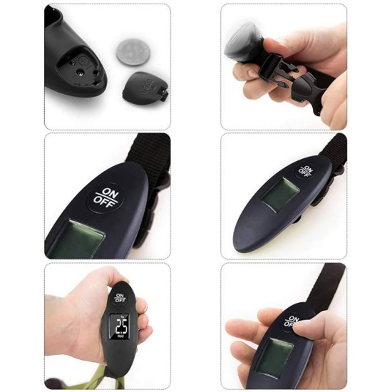 Digital Luggage Scale 40kg LCD Display Travel Handheld Weighing Luggage