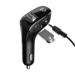 Baseus F40 Wireless Car Charger MP3 Dual USB 3A Bluetooth 5.0 FM Transmitter with LED Display