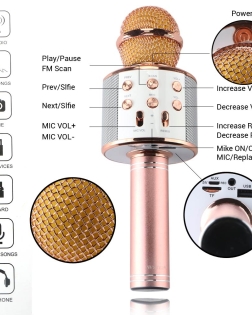 WS858 Bluetooth Karaoke Microphone With Voice Change Option